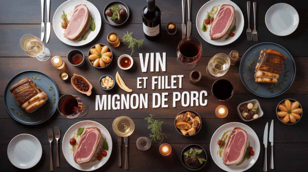 accord mets vins filet mignon de porc autour d'une table