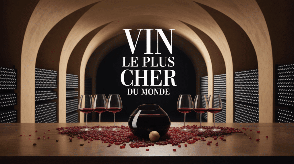 Cave luxueuse avec bouteilles vin le plus cher du monde
