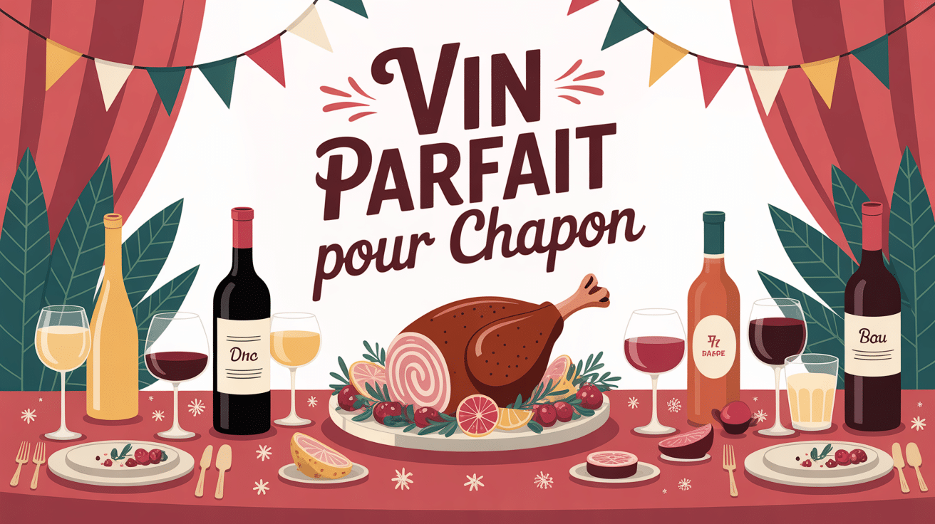 table de fete avec chapon roti et vins accord parfait