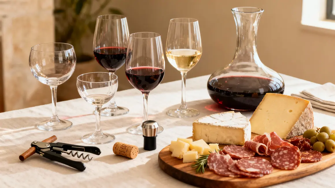 verres accessoires degustation vin plateau fromage