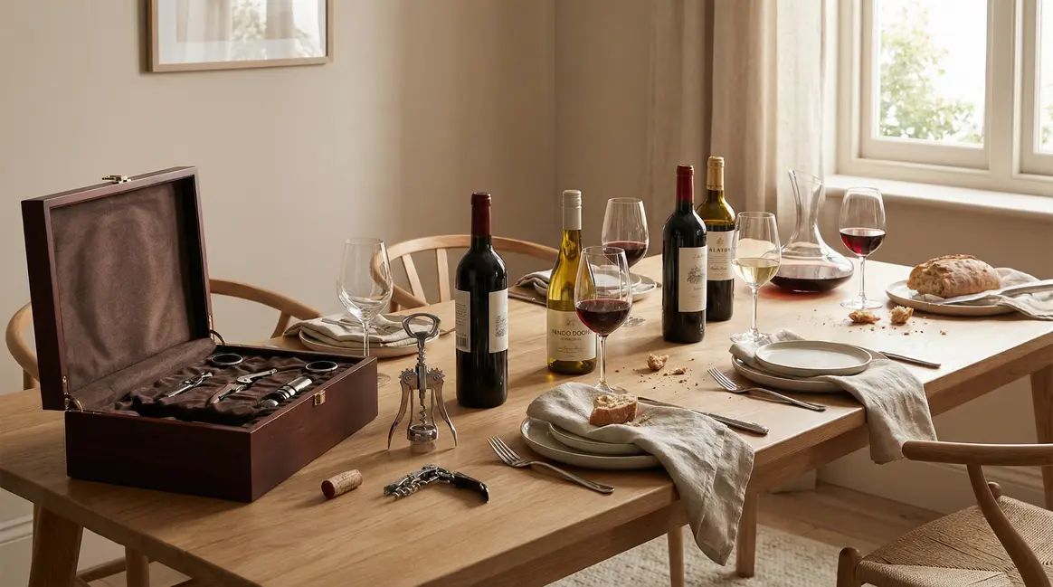 Table dressée vin accessoires coffret cadeau raffinés