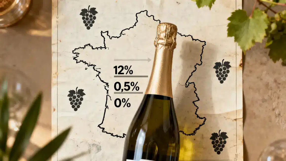 bouteille vin pétillant sans alcool chiffres législation France