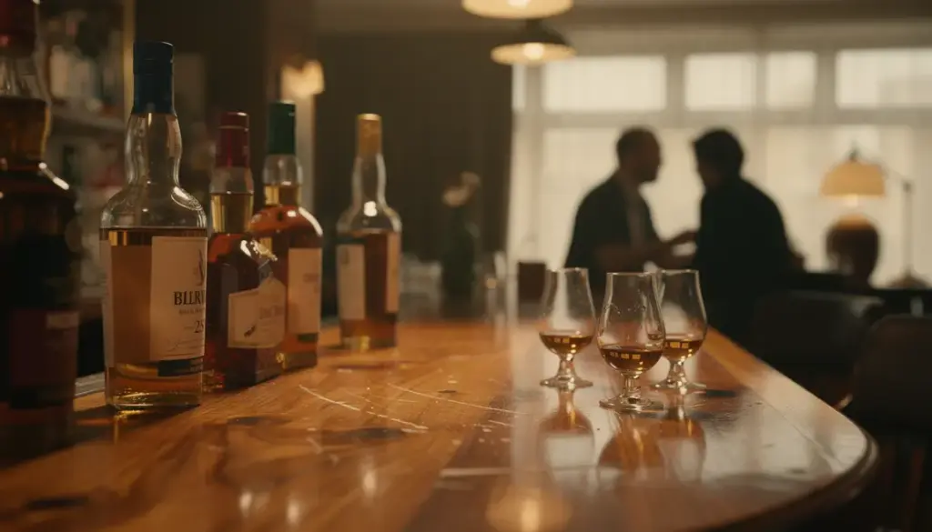 comptoir whisky ambiance chaleureuse