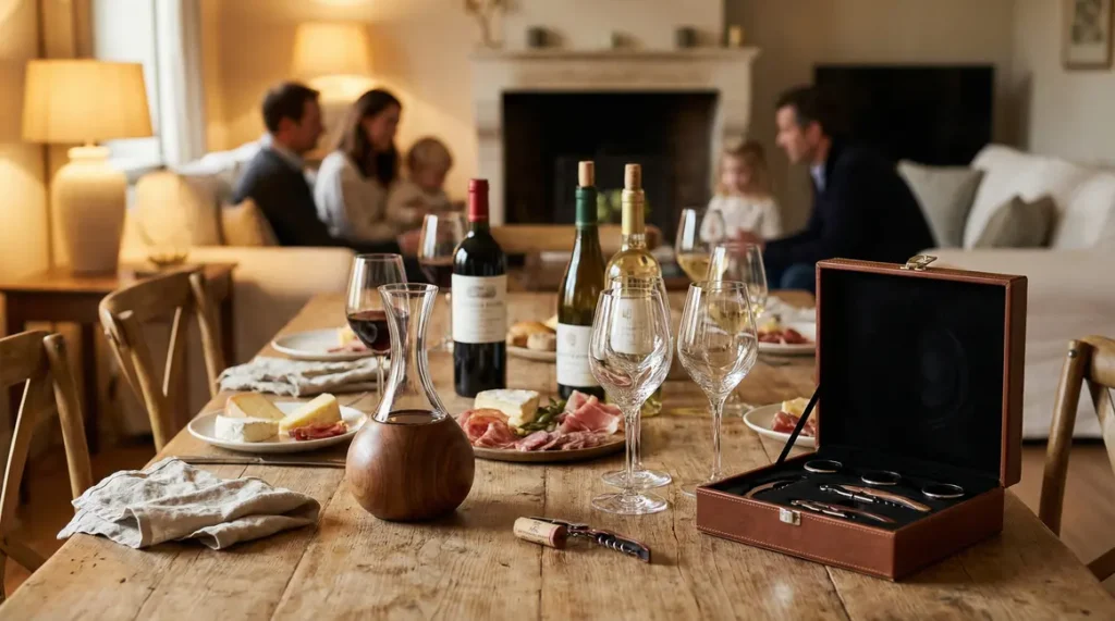 table conviviale fête des pères vin accessoires cadeau
