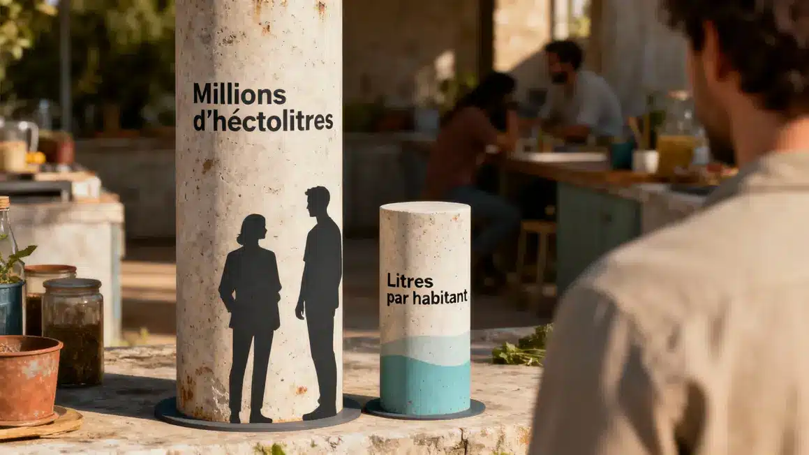 Graphique consommation vin mondiale individuelle