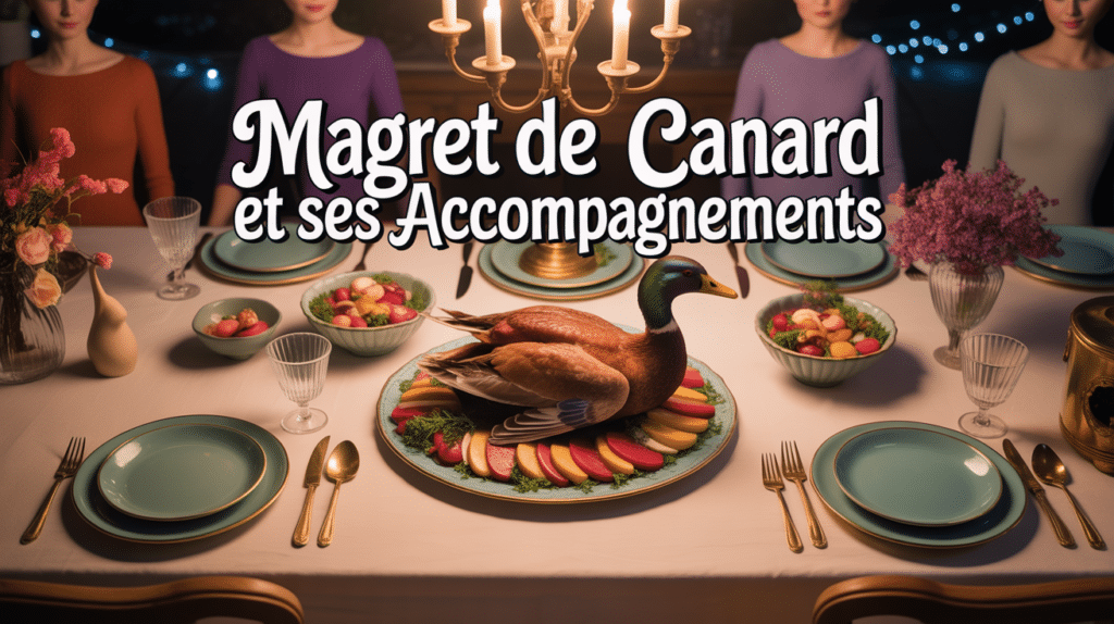 accompagnement du magret de canard assiette elegante sur table