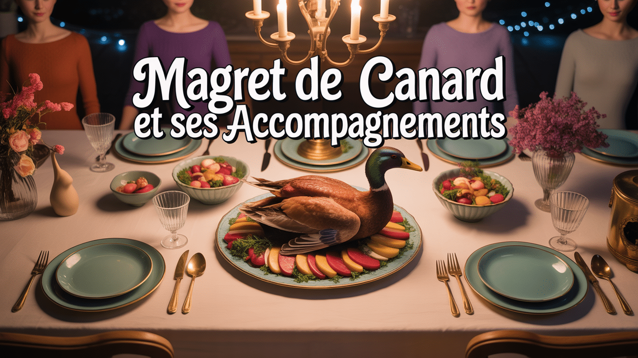 accompagnement du magret de canard assiette elegante sur table