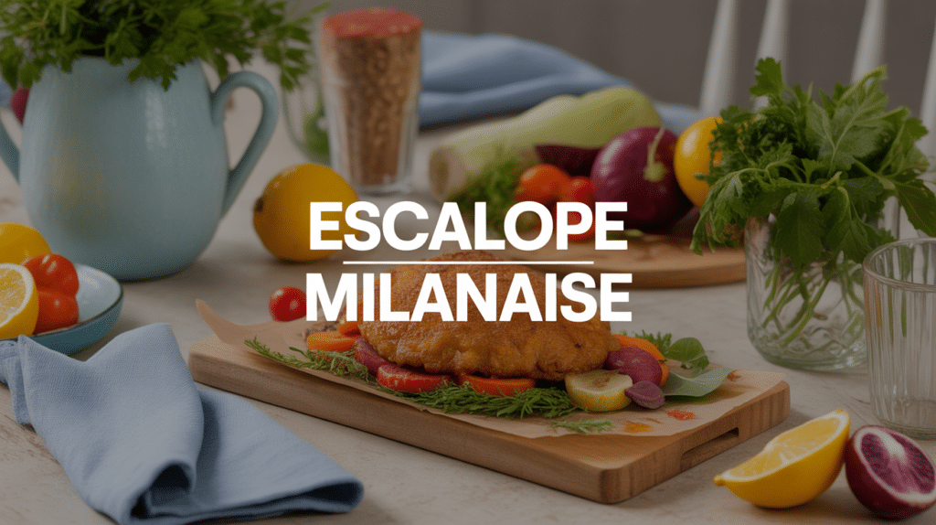 accompagner escalope milanaise, table dressée famille