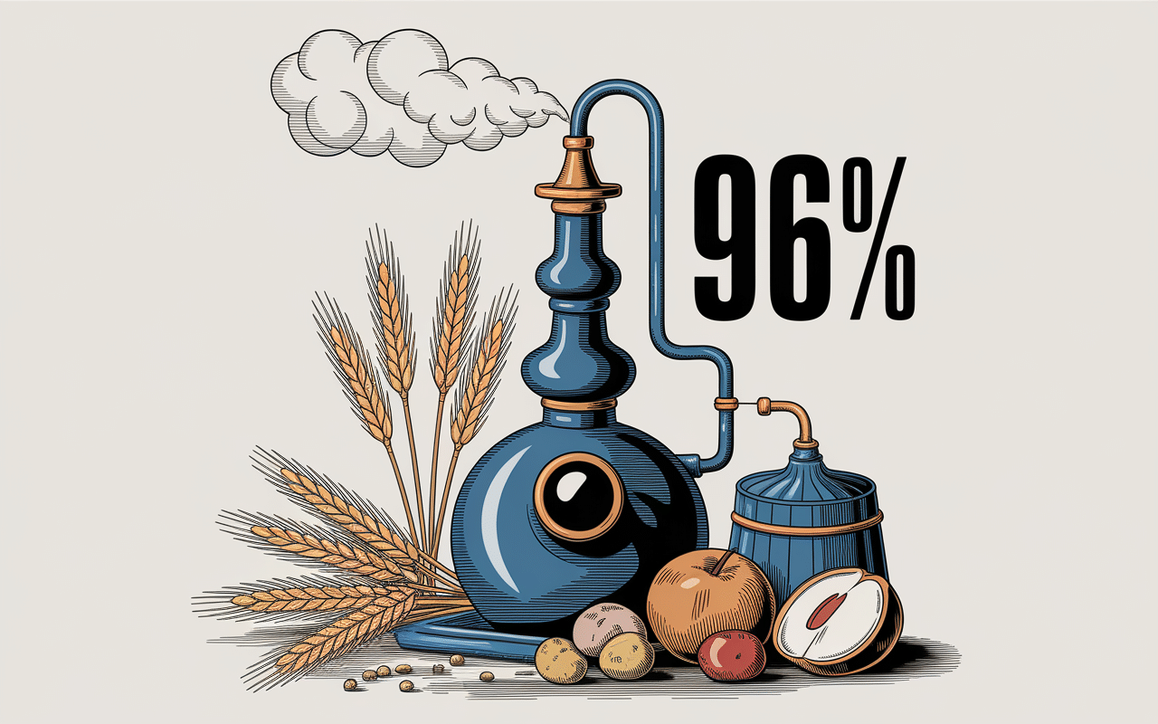 alcool le plus fort du monde schema distillation 96
