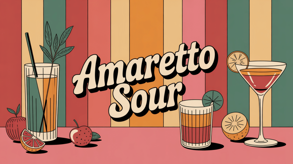 table retro avec amaretto sour ambiance chaleureuse