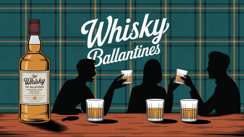 ballantines whisky bouteille tartan