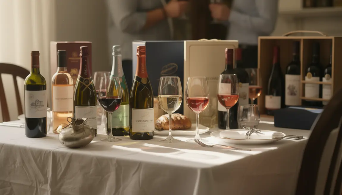 table festive cadeau vin selection bouteilles