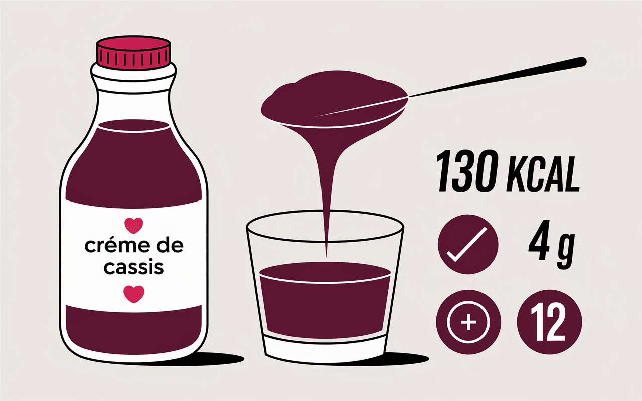 creme de cassis graphique calories sucre