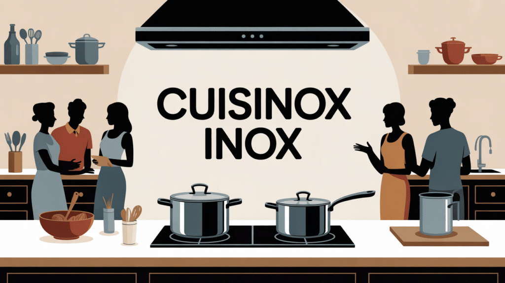 cuisinox plan de travail inox ambiance chaleureuse
