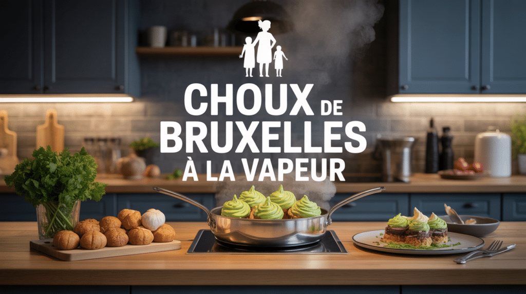 cuisson choux de bruxelles vapeur, panier ouvert, vapeur, cuisine moderne