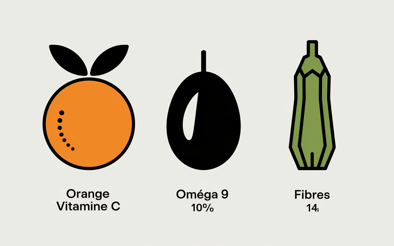 fruit en o nutrition orange olive okra