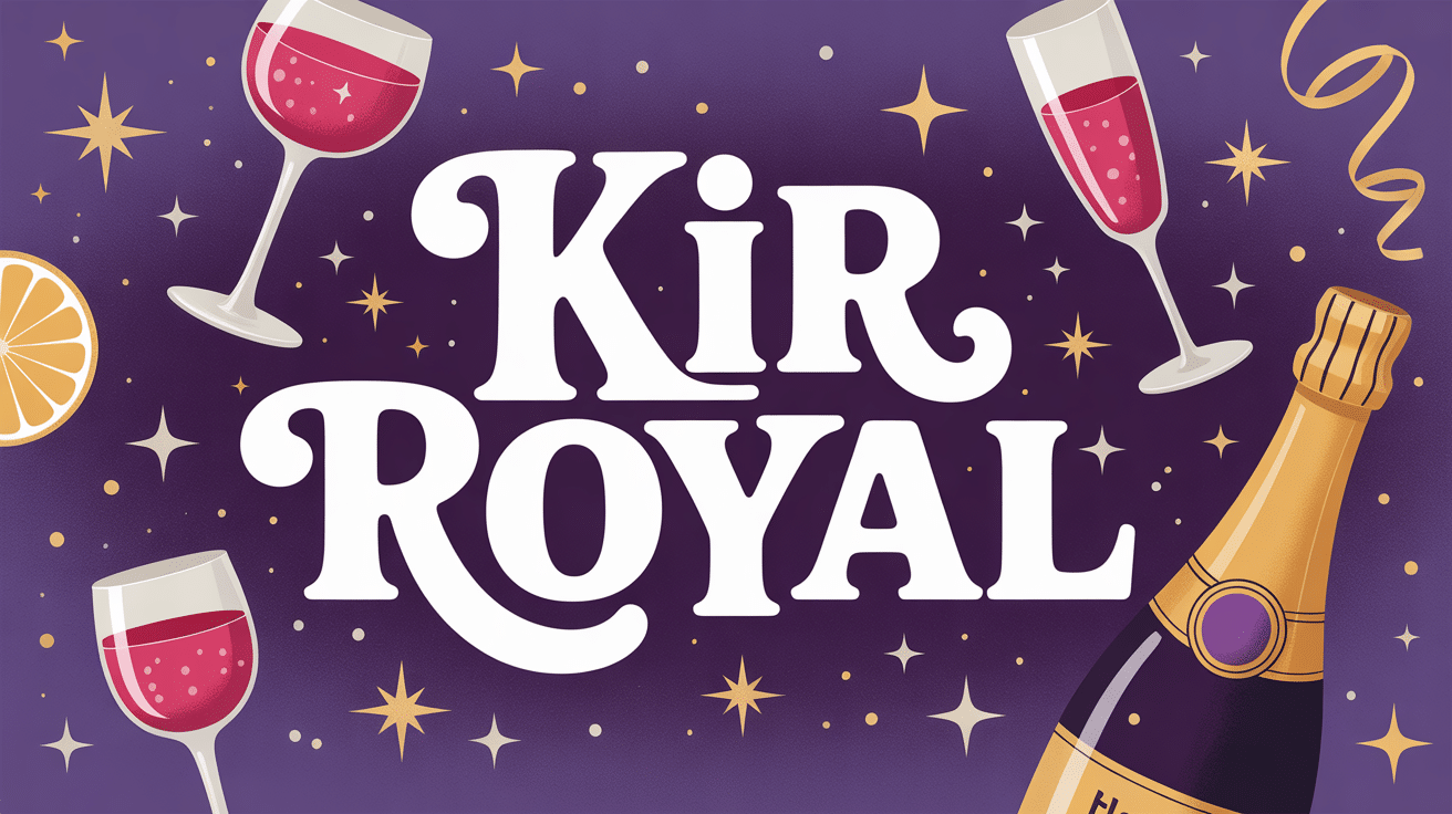 image festive kir royal avec bouteille de champagne stylisée