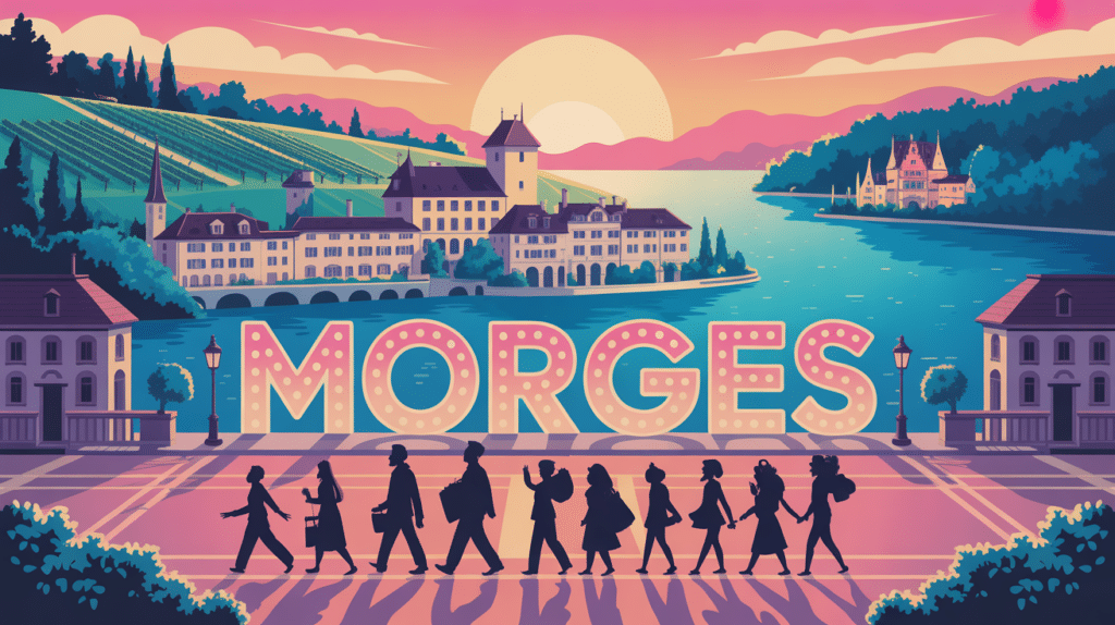 vue stylisee morge lac chateau vignobles