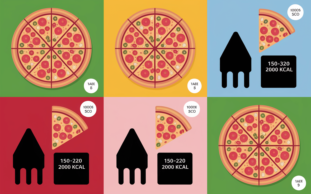 Infographie pizza pizzeria calories chiffres portions