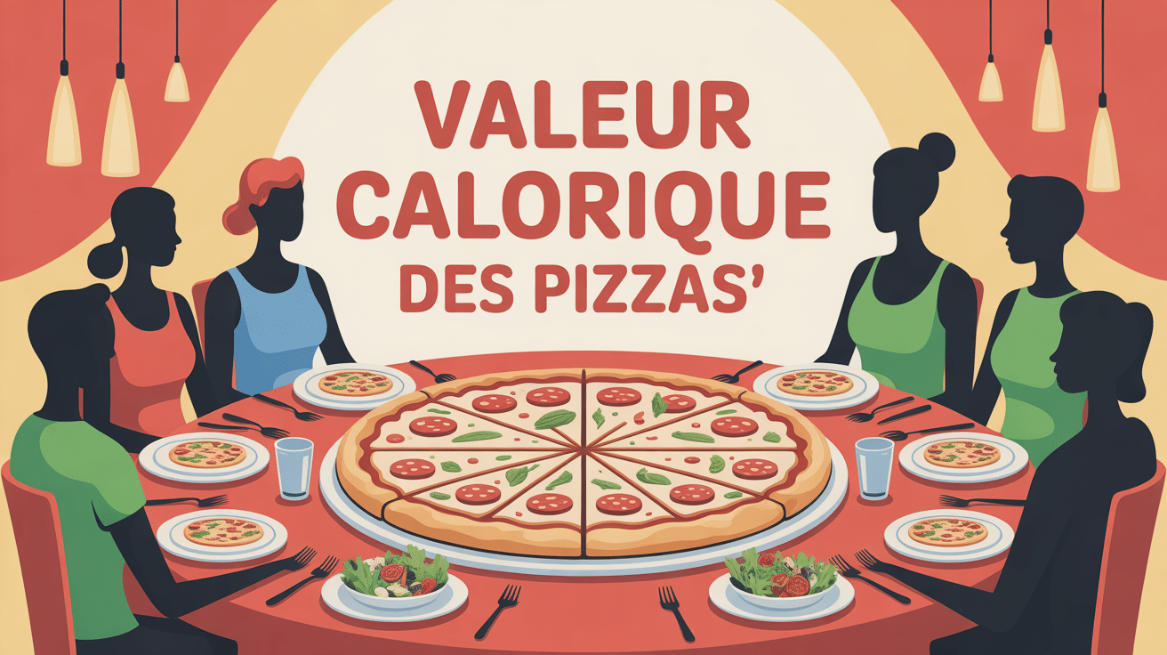 Grande pizza pizzeria calories sur table conviviale