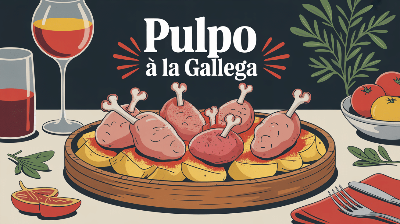 pulpo a la gallega sur pommes de terre ambiance conviviale