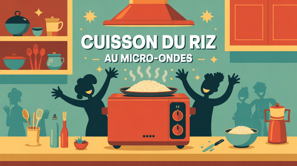 vue cuisine riz au micro onde lumineux