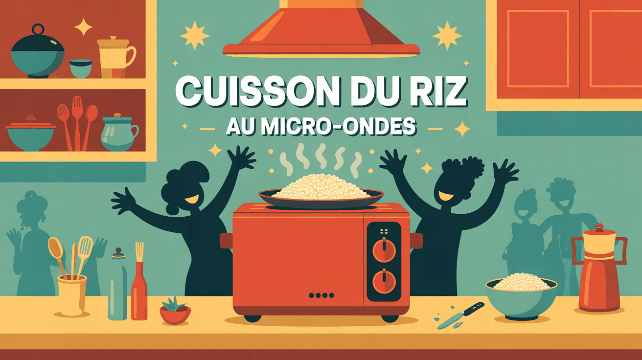 vue cuisine riz au micro onde lumineux