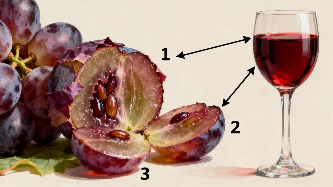 Illustration tanins vin astringence