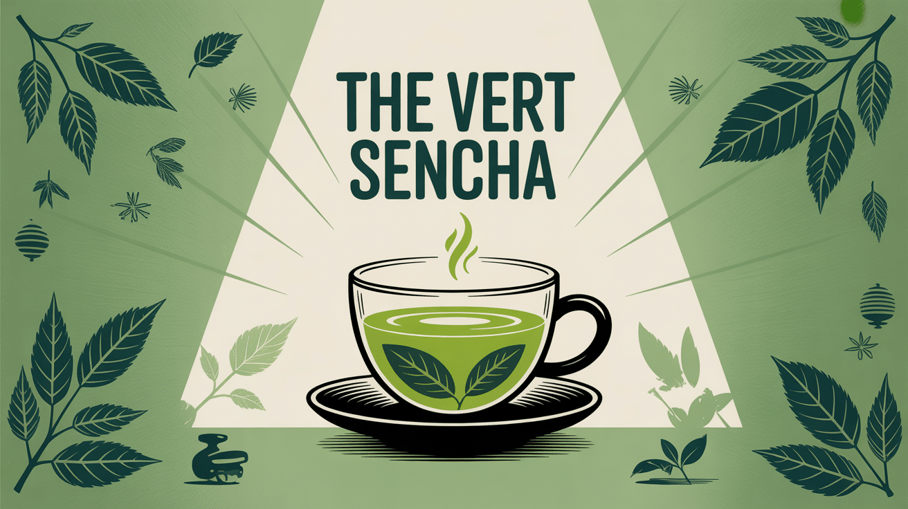 tasse de the vert sencha stylisee