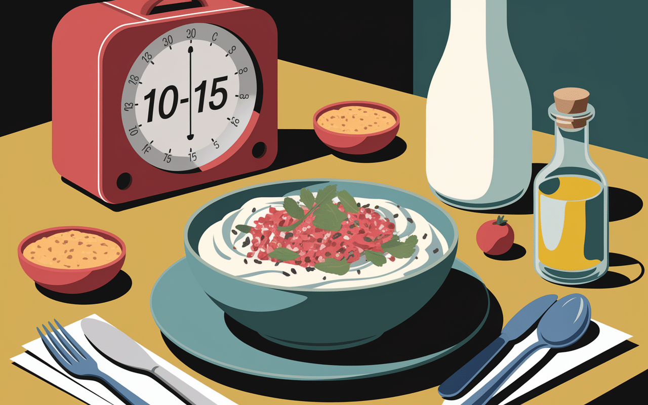 Tzatziki maison tonbonbon.fr recette sur table cuisine timer 10-15