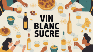 vin blanc sucré verres bouteilles ambiance chaleureuse
