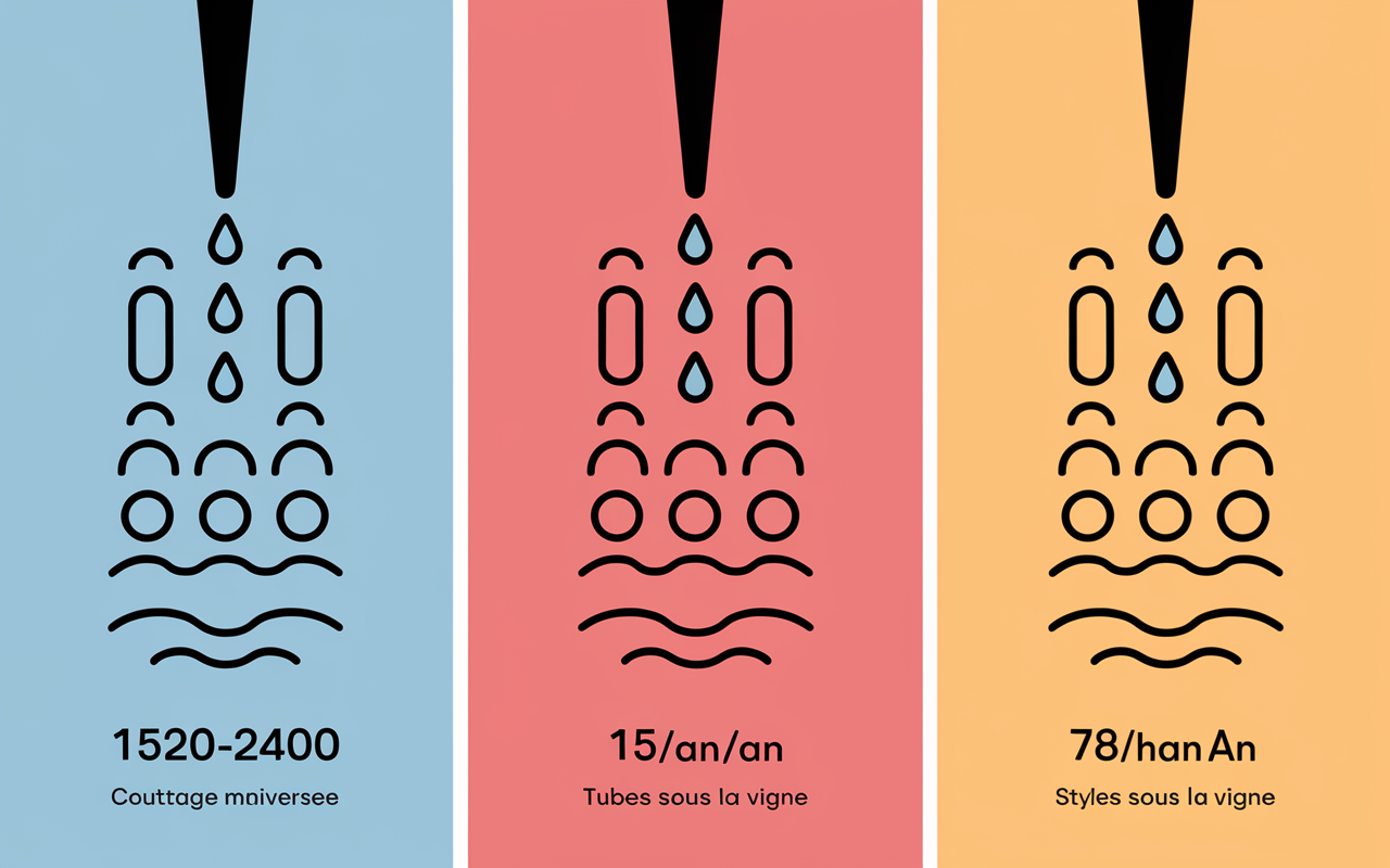 Arrosage vignes manuel goutte-a-goutte aspersion comparatif