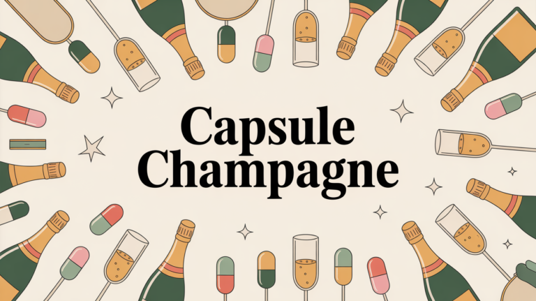 Illustration festive capsule de champagne
