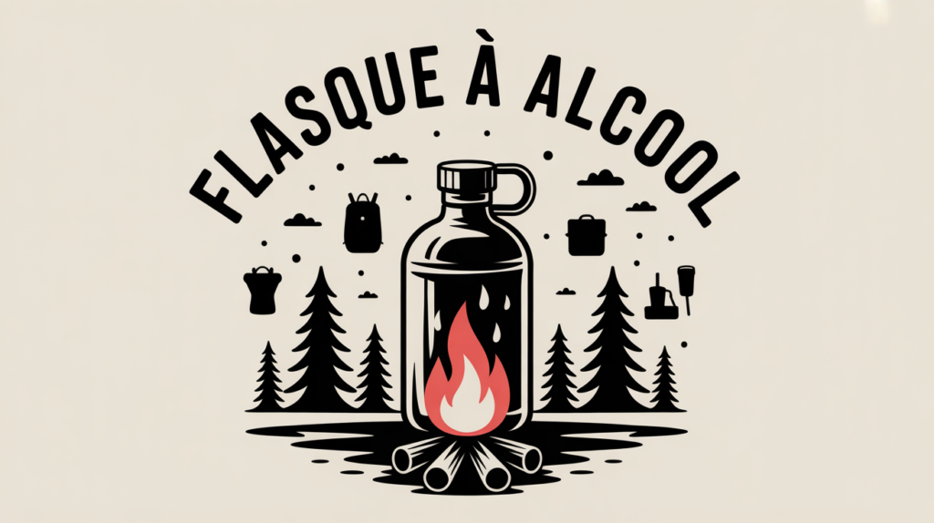 Flasque alcool autour feu de camp et accessoire outdoor