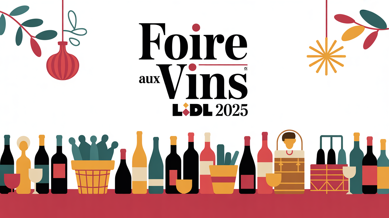 foire au vin lidl 2025 table et bouteilles ambiance conviviale