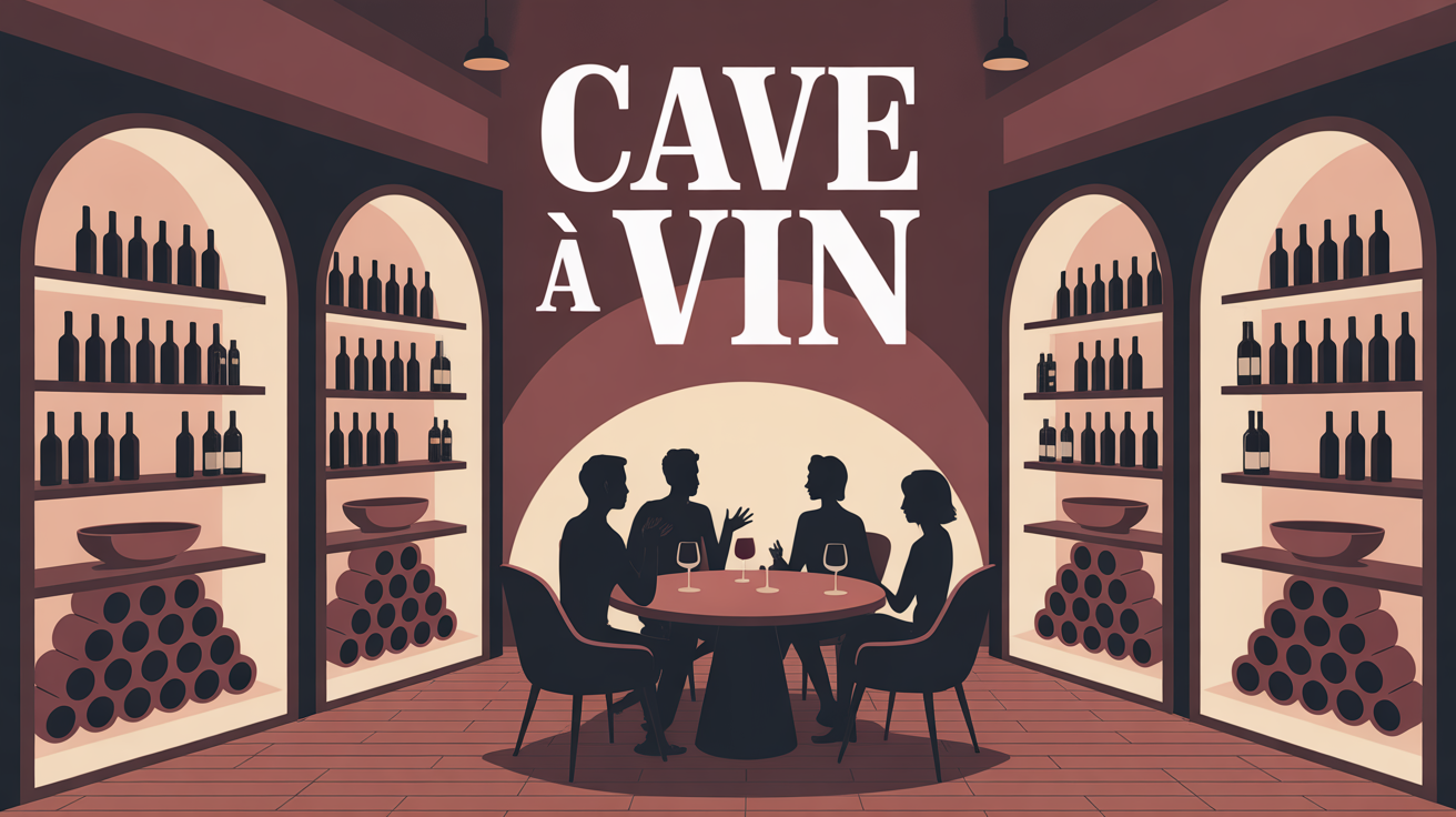 Scène moderne de caves à vin avec personnes, prix cave à vin