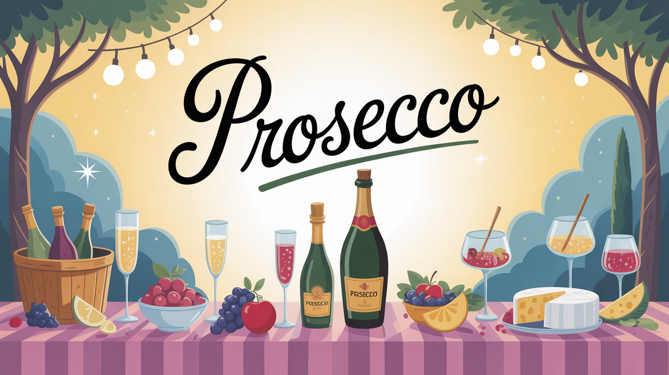 table apéritif italien avec prosecco en extérieur