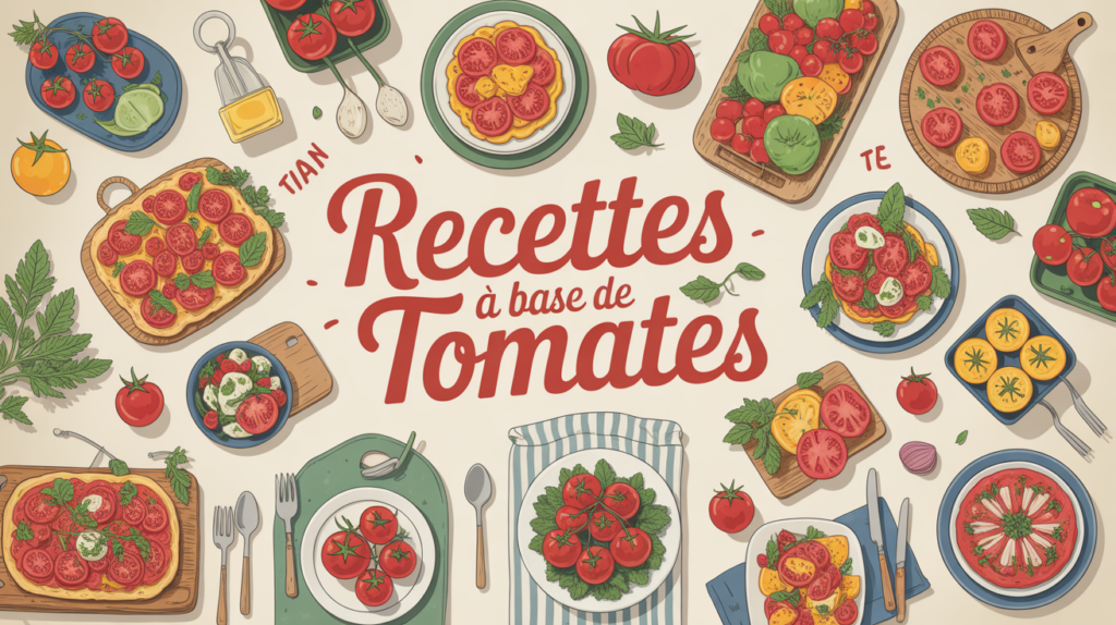 grande table familiale plats recette avec tomates
