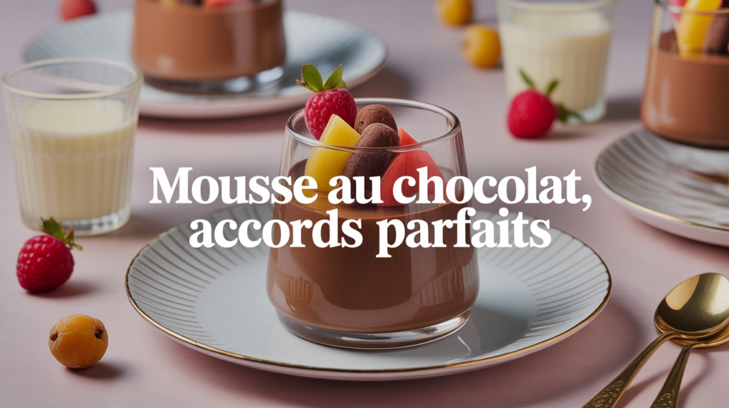 Accompagner une mousse au chocolat avec fruits, crème anglaise et tuile croquante
