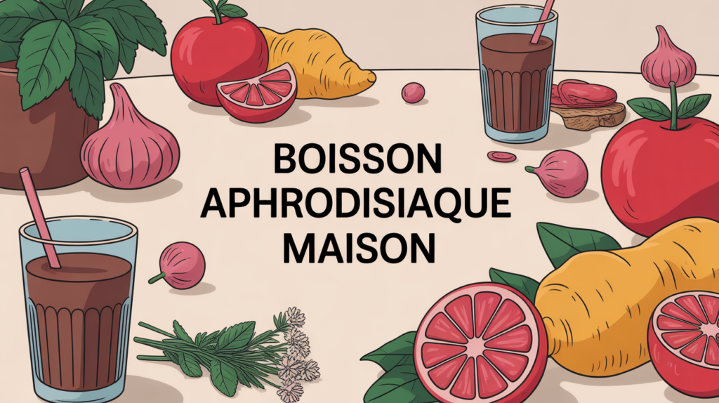 boisson aphrodisiaque fait maison verre cacao fruits rouges table