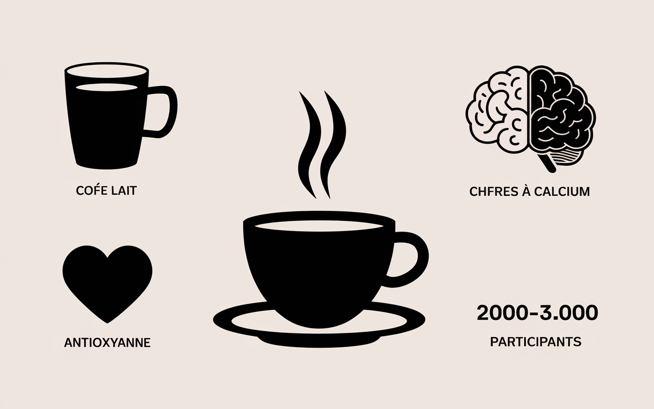 Infographie cafe au latte bienfaits etude sante
