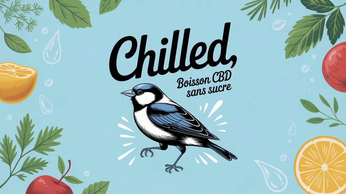 chilled boisson cbd canette ingrédients naturels fond bleu