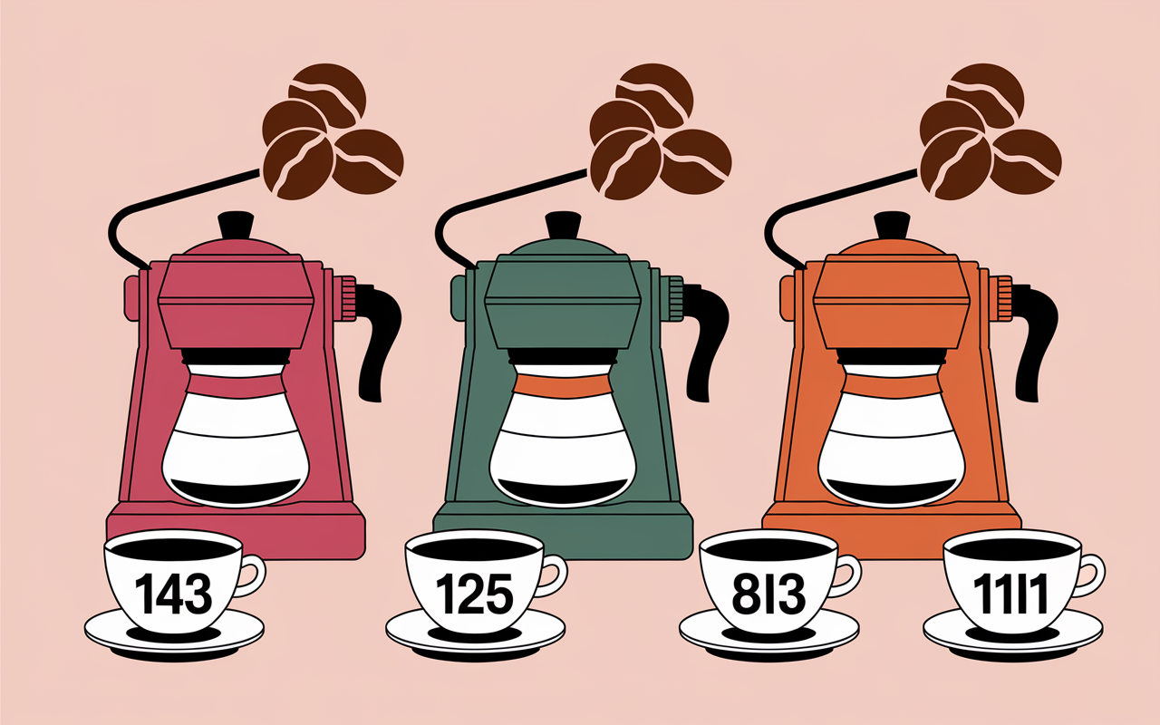 Nombre de café avec 1kg de grain selon machines