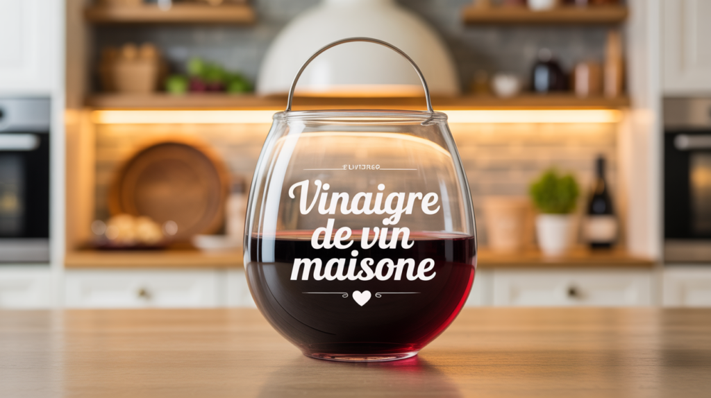 comment faire du vinaigre de vin en bocal vue plongée