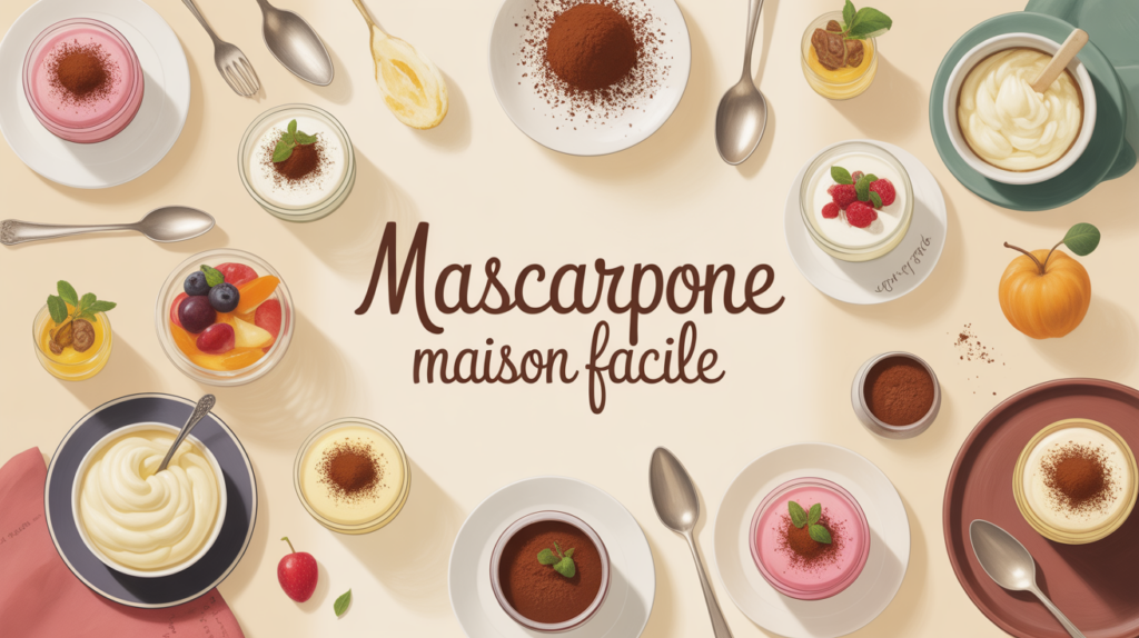 Dessert mascarpone maison en verrine sur table conviviale