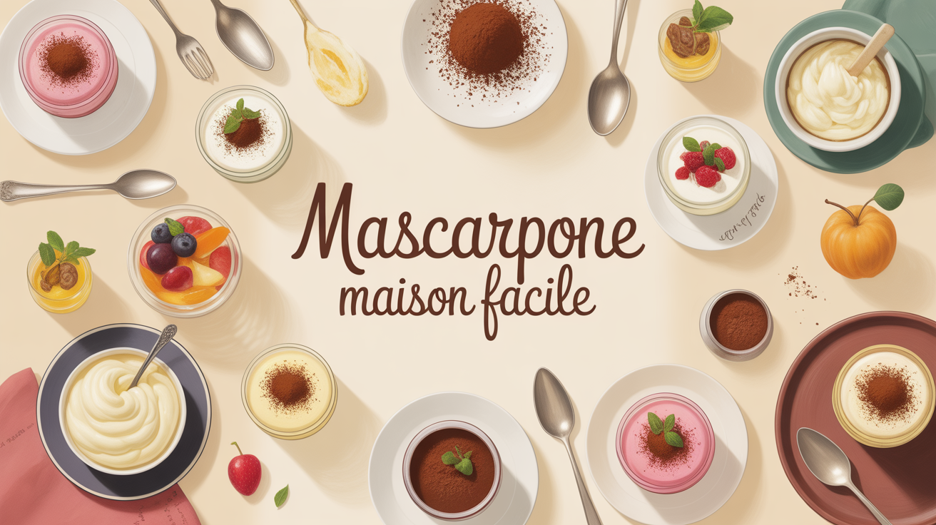 Dessert mascarpone maison en verrine sur table conviviale