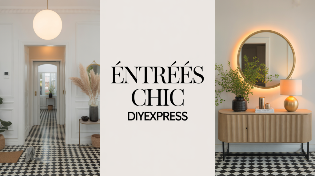 Entrée facile et chic, console épurée, miroir XXL, ambiance tendance