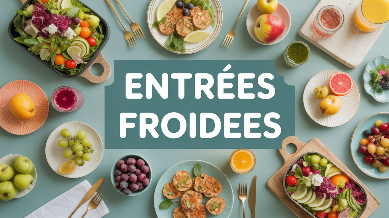 entrees froides buffet coloré vue du dessus