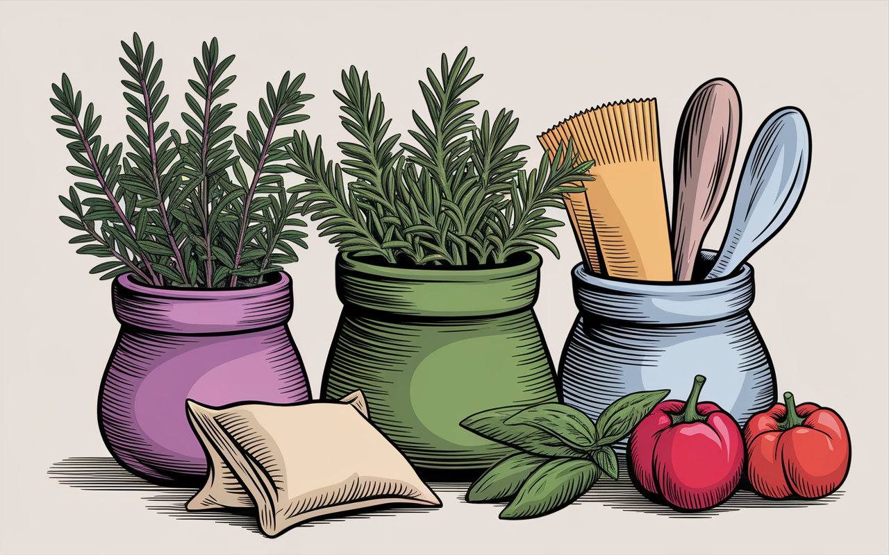 Bols herbes de Provence séchées et sachet