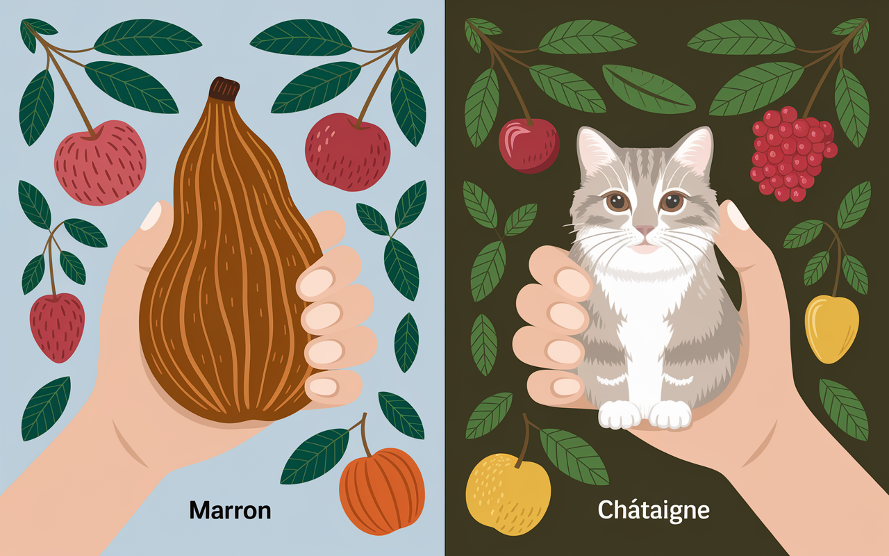 recette marron différence visuelle marron châtaigne